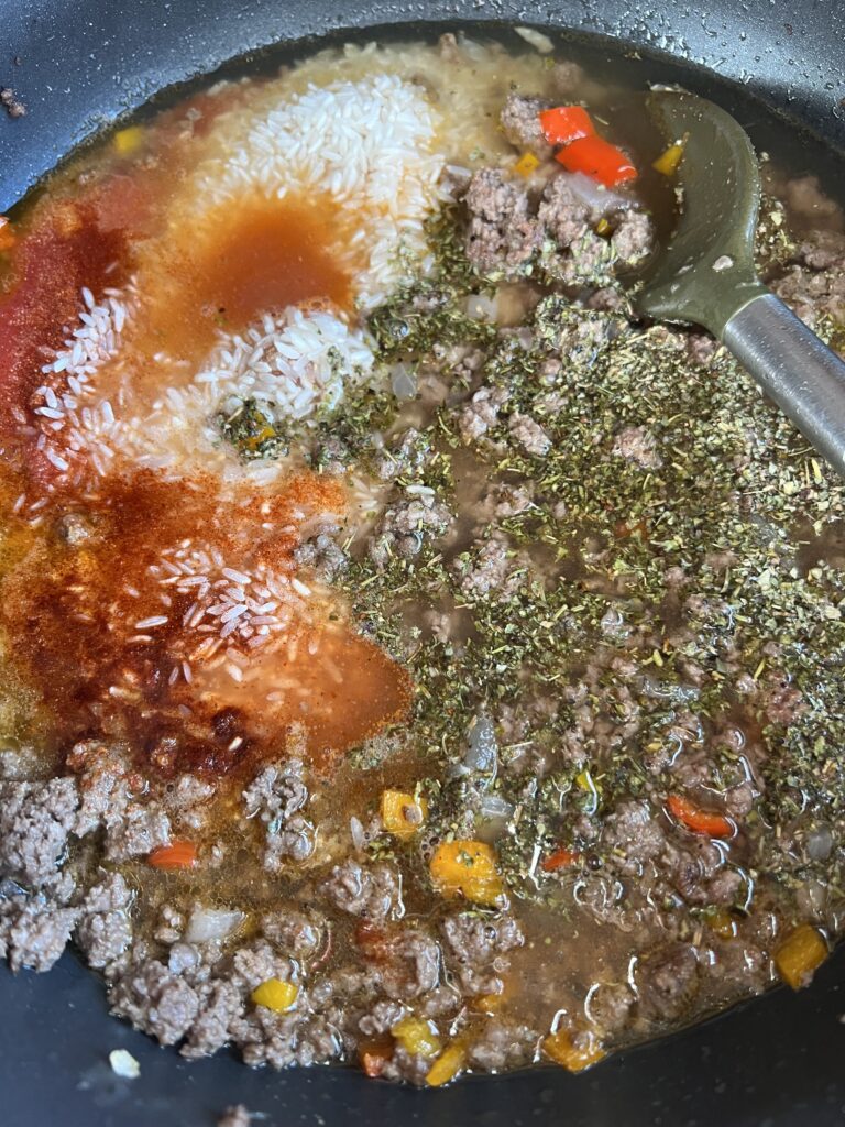 beef and veggie mixture with spices